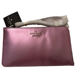 Kate spade Lucy pink metallic patent leather wristlet - NWT
